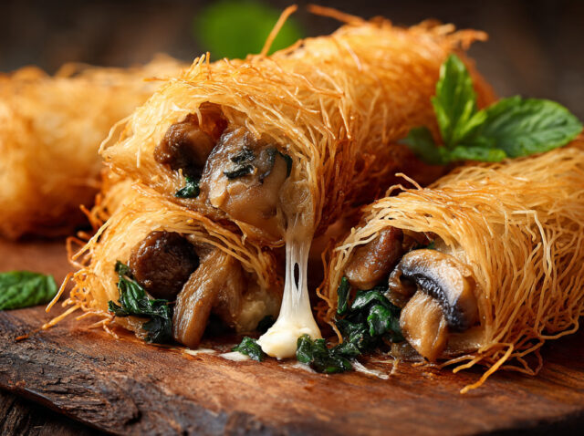octofoods-kataifi-rolls-mozzarella-mushrooms-basil