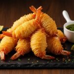 octofoods golden kataifi shrimp gourmet plating